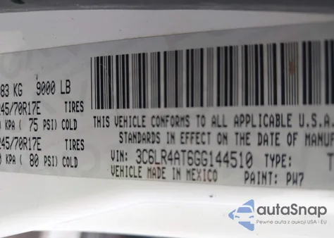 2016 Ram 2500 Tradesman из США, поврежденный, VIN 3C6LR4AT6GG144510